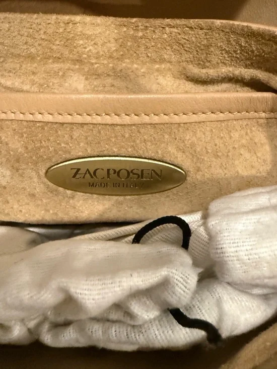 Zac Posen Beige and Snake-Print Clutch - Picture 3 of 4